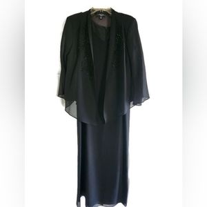 R&M RICHARDS beaded 2 pc. Black Gown